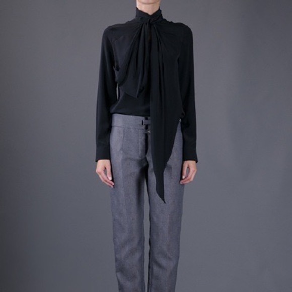 Givenchy Silk Blouse with Pussy Bow Tie in Olive - Picture 5 of 5